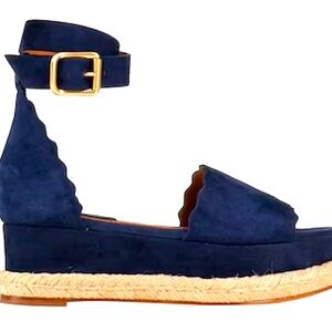 Chloe - scalloped Wedge Sandals